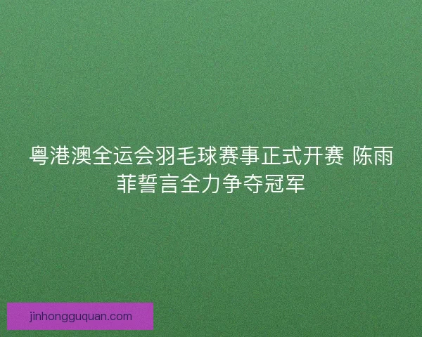 粤港澳全运会羽毛球赛事正式开赛 陈雨菲誓言全力争夺冠军